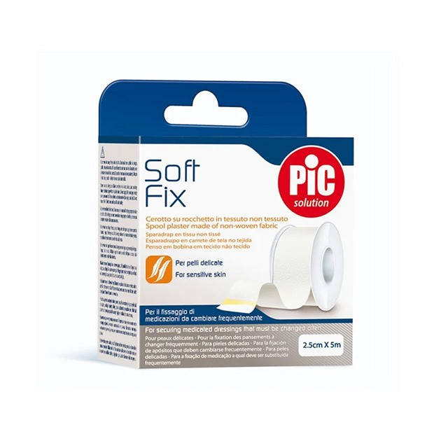 PIC SOLUTION - Soft Fix Ρολό Λευκοπλάστη από μη Υφασμένο Ύφασμα 2,5cmx5m | 1τμχ