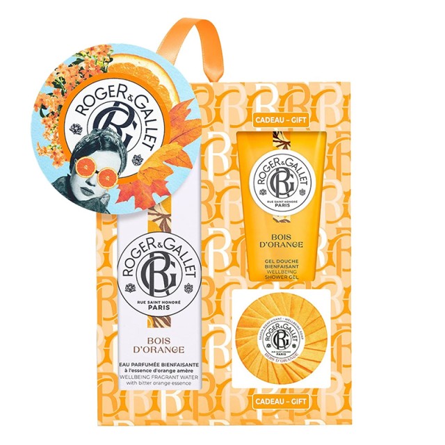 ROGER & GALLET - Set Bois DOrange Eau parfumée bienfaisantel (100ml) & Bois DOrange Shower Gel (50ml) & Bois DOrange Savon (50gr)