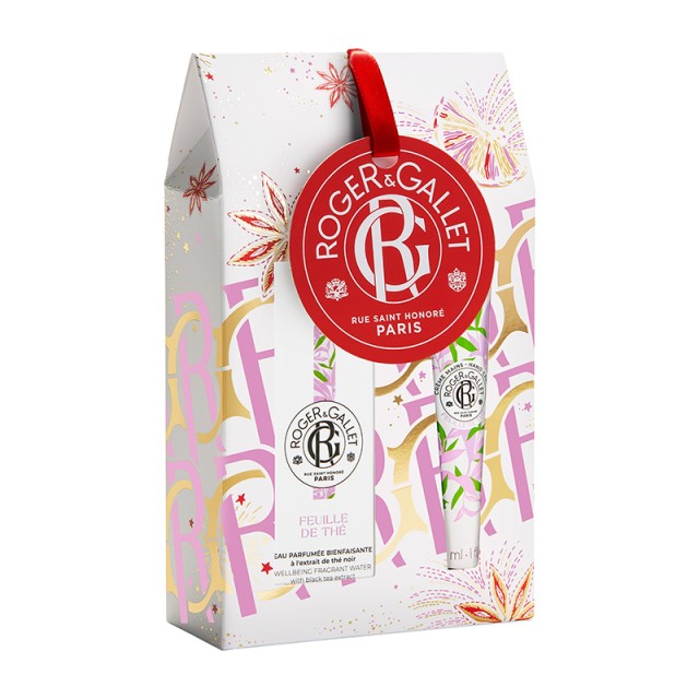 ROGER&GALLET -  Feuille de Thé Eau Parfumée Bienfaisante Εορταστικό Set Άρωμα (30ml)& Κρέμα Χεριών (30ml)