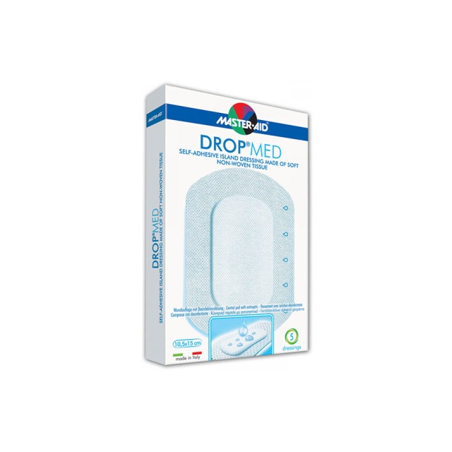 MASTER AID - Drop Med Αυτοκόλλητη Γάζα 10,5x15cm | 5τμχ