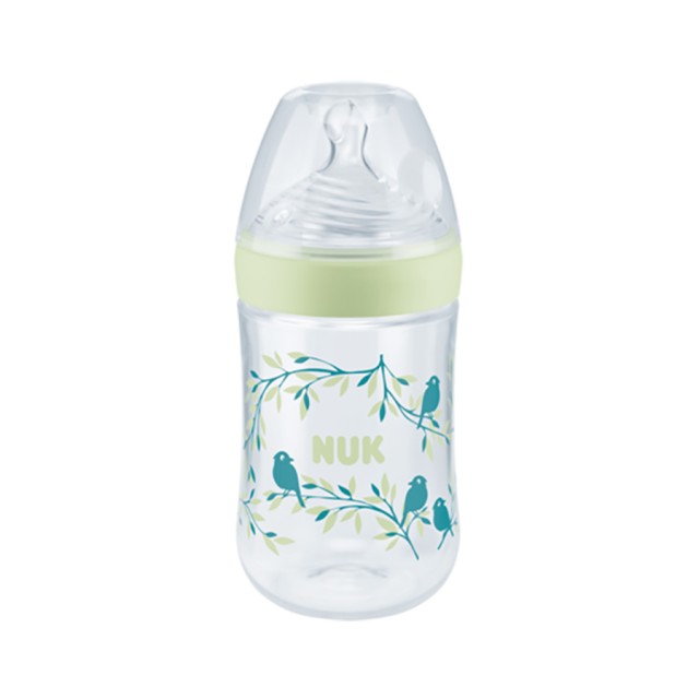 NUK - Nature Sense Μπιμπερό Πράσινο με θηλή σιλικόνης Even Softer Medium (10.741.011) | 260ml