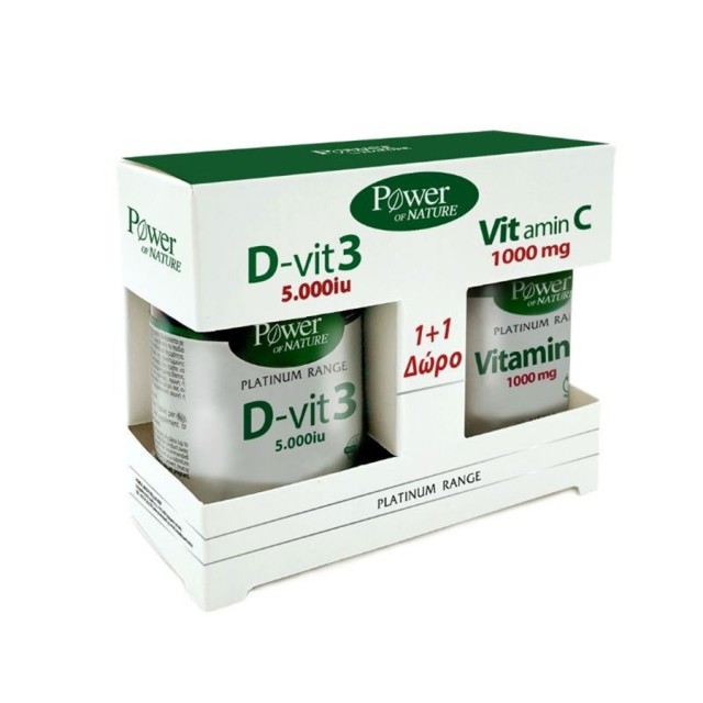 POWER HEALTH - Platinum Range D-vit3 5000iu (60 caps) & Platinum Range Vitamin C 1000mg  (20 caps)