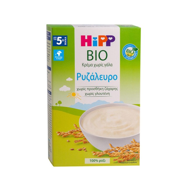 HIPP - Bio Κρέμα Ρυζάλευρο Χωρίς Γάλα 5m+ | 200gr