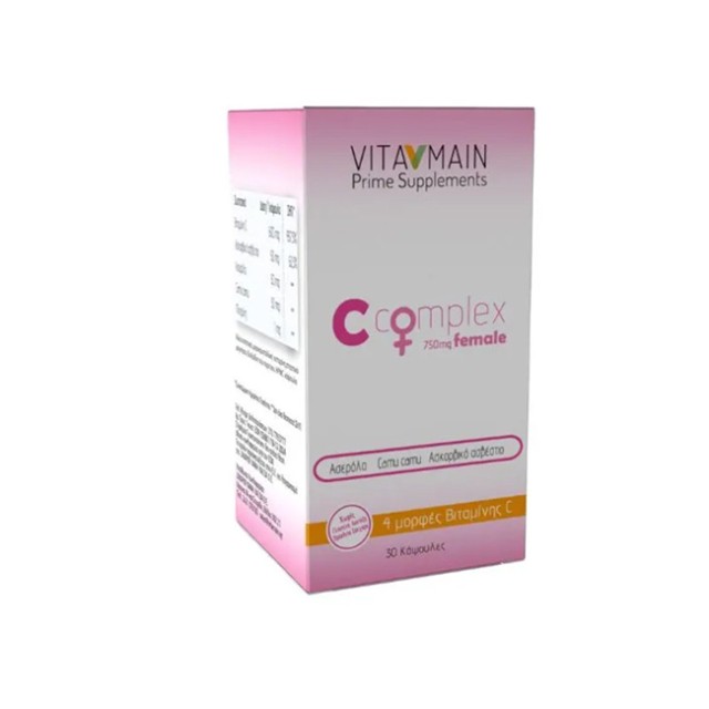 Vitamain C Complex Female 750mg Συμπλήρωμα Βιταμίνης C για Γυναίκες 30 κάψουλες