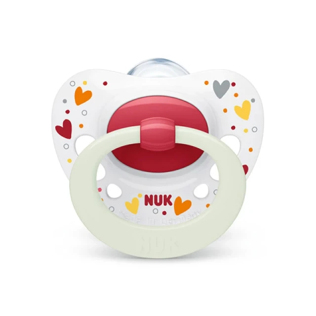NUK - Signature Night Πιπίλα Λευκό-Κόκκινο 18-36m (10.739.704) | 1τμχ
