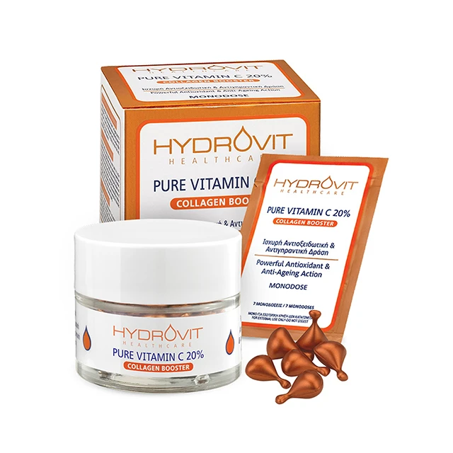 Target Pharma - Hydrovit Pure Vitamin C 20% Collagen Booster Monodose Φακελίσκος 7 μονοδόσεων & Βάζο 60 μονοδόσεων