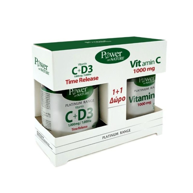 POWER HEALTH - Platinum Range  Vitamin C+D3 1000mg (30caps) & Vitamin C 1000mg  (20caps)