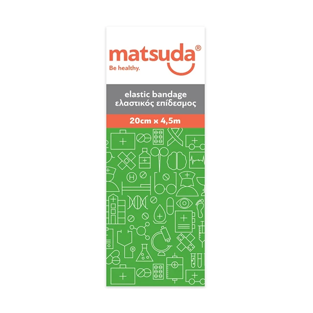 MATSUDA - Επίδεσμος Ελαστικός με Άγκιστρα 20cmx4,5m | 1τμχ