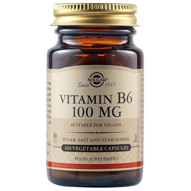 SOLGAR - Vitamin B6 100 mg | 100 Vegetable caps