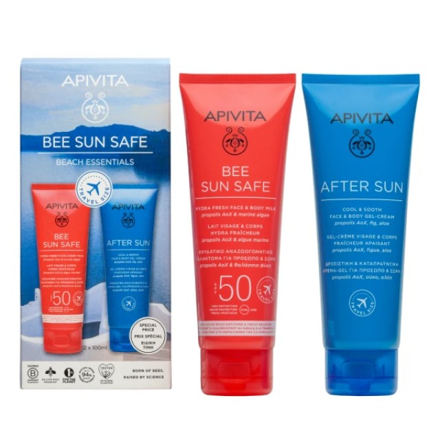 Apivita Promo Bee Sun Safe Hydra Fresh Face & Body Milk Spf 50, 100ml & After Sun, 100ml
