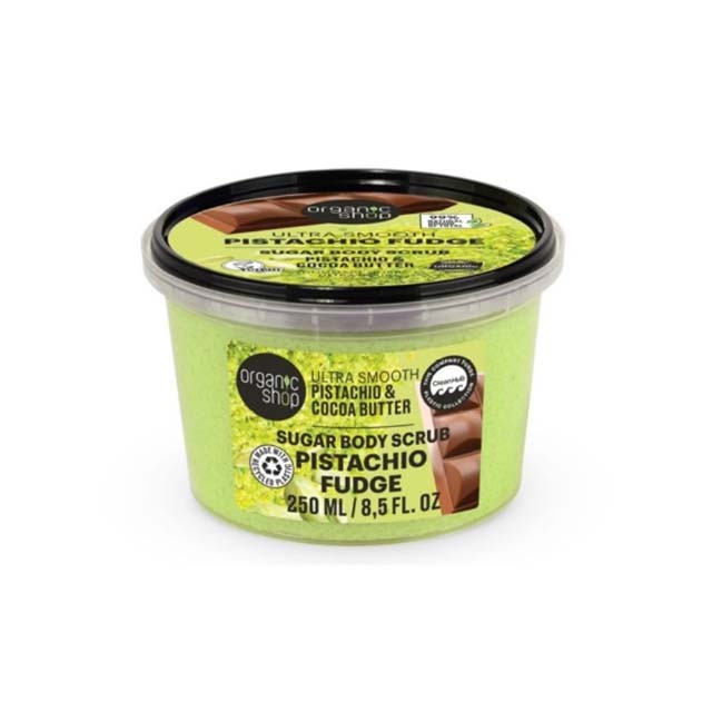 Organic Shop Sugar Body Scrub Pistachio Fudge με Φιστίκι & Βούτυρο Κακάο 250ml