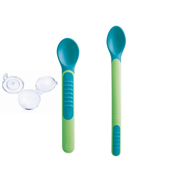 MAM - Heat Sensitive Spoons & Cover Green 6m+ | 2τμχ