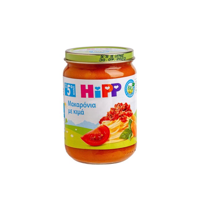 HIPP - Βρεφικό Γεύμα Μακαρόνια με Κιμά 5m+ | 190gr