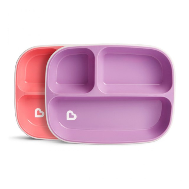 MUNCHKIN - Splash Divided Plates 6m+ Pink-Purple | 2τμχ