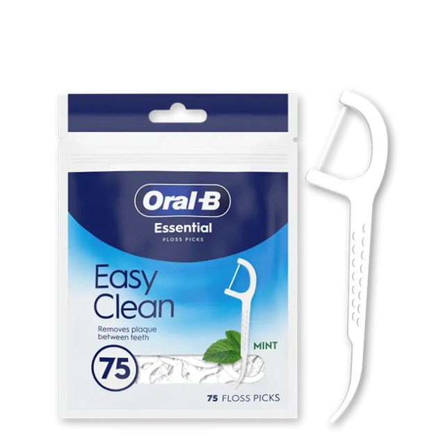 Oral-B Easy Clean Floss Picks Οδοντικό Νήμα με Λαβή, Μέντα 75τμχ