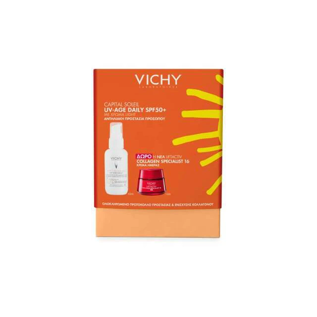 Vichy Promo Capital Soleil UV-Age Daily SPF50+ Αντηλιακό Προσώπου με Χρώμα 40ml & Δώρο Liftactiv Collagen Specialist 16 Κρέμα Ημέρας 15ml