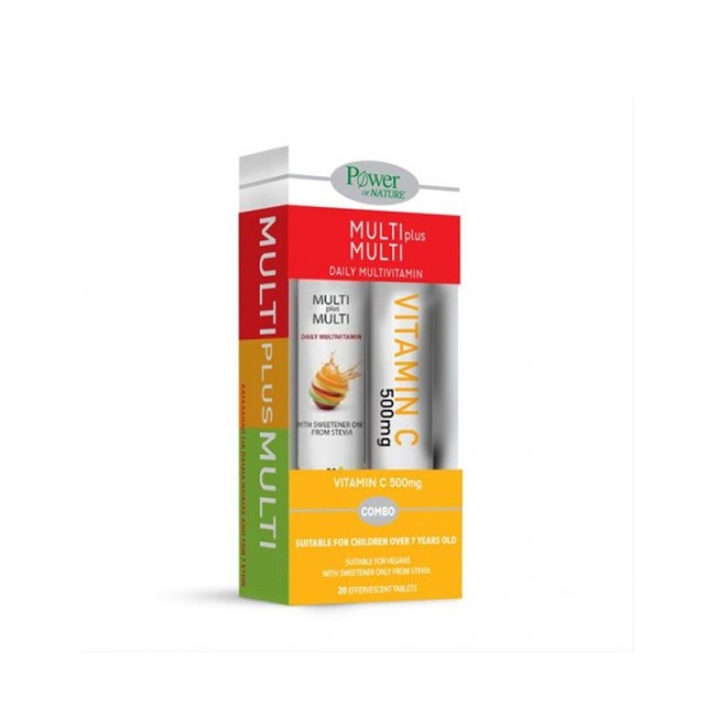 POWER HEALTH - Multi Plus Multi Stevia (20eff.tabs) & ΔΩΡΟ Vitamin C 500mg (20eff.tabs)