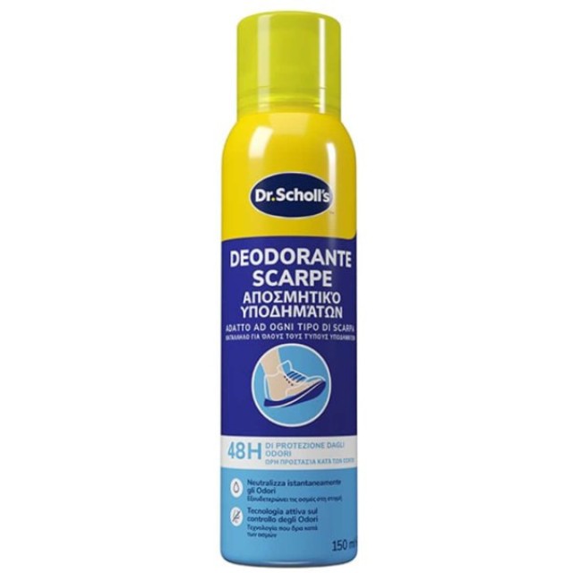 Dr.Scholls Αποσμητικό Spray Υποδημάτων 48h Protection, 150ml