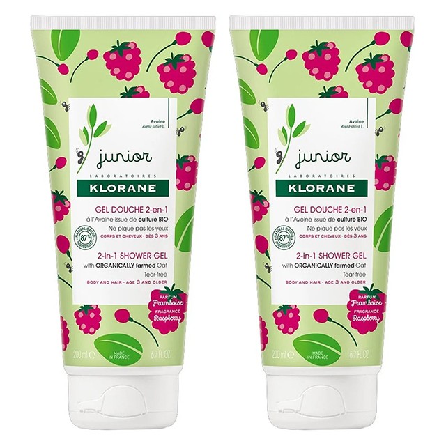 KLORANE - Junior Gel Douche 2in1 Shower Gel Body & Hair Framboise (2x200ml)