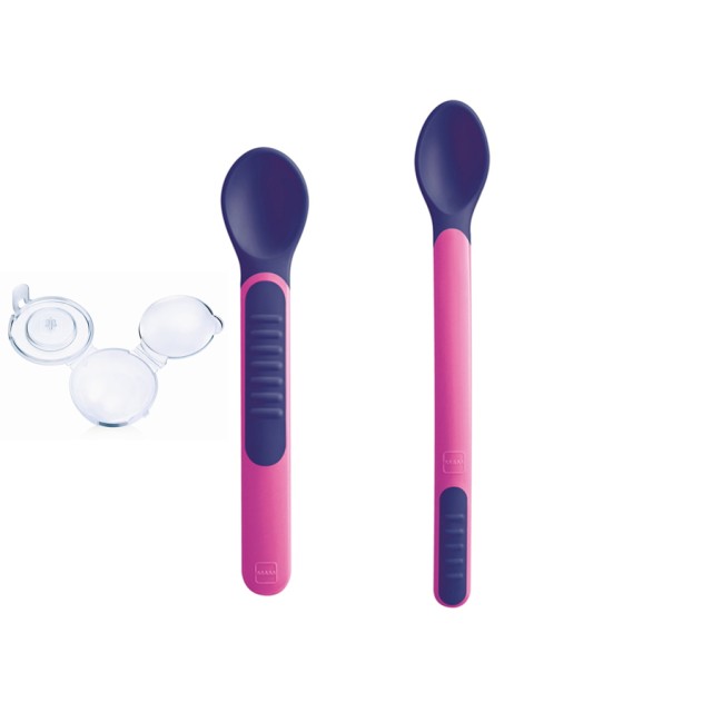 MAM - Heat Sensitive Spoons & Cover Pink 6m+ | 2τμχ