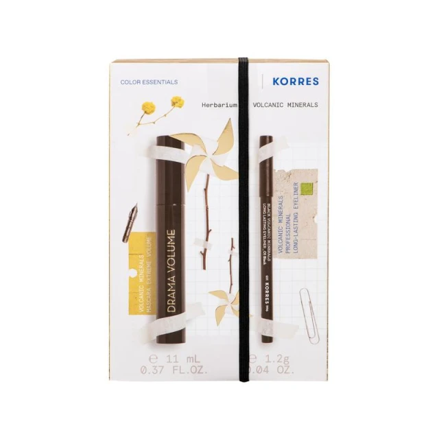 KORRES - Promo Volcanic Minerals Mascara Drama Volume Black No01 (11ml) & Long Lasting Professional Eyeliner Black (1.20ml)