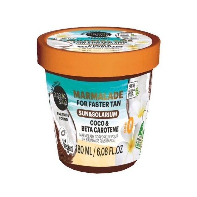Organic Shop by Natura Siberica Paradise Found Coco & Beta Carotene Μαρμελάδα Σώματος για Ενίσχυση Μαυρίσματος, 180ml