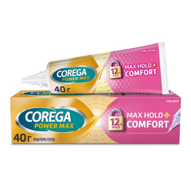 Corega Power Max Hold & Comfort, Στερεωτική Κρέμα Τεχνητής Οδοντοστοιχίας, 40gr