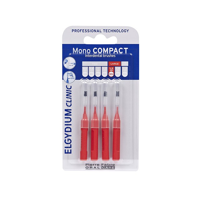 ELGYDIUM - Clinic Mono Compact Interdental Brushes Red 0.7mm | 4τεμ