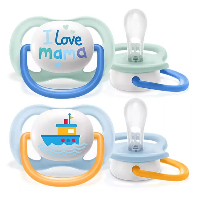 AVENT - Ultra Air Happy Ορθοδοντική Πιπίλα Σιλικόνης 0-6m Μπλε (SCF080/01) | 2τμχ