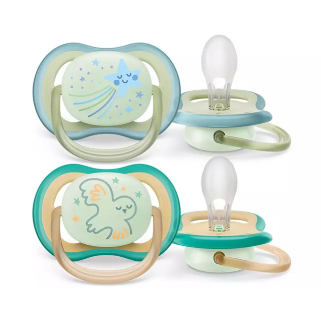 AVENT - Ultra Air Nighttime Πιπίλα 0-6m  SCF376/17 Αστέρι | 2τμχ