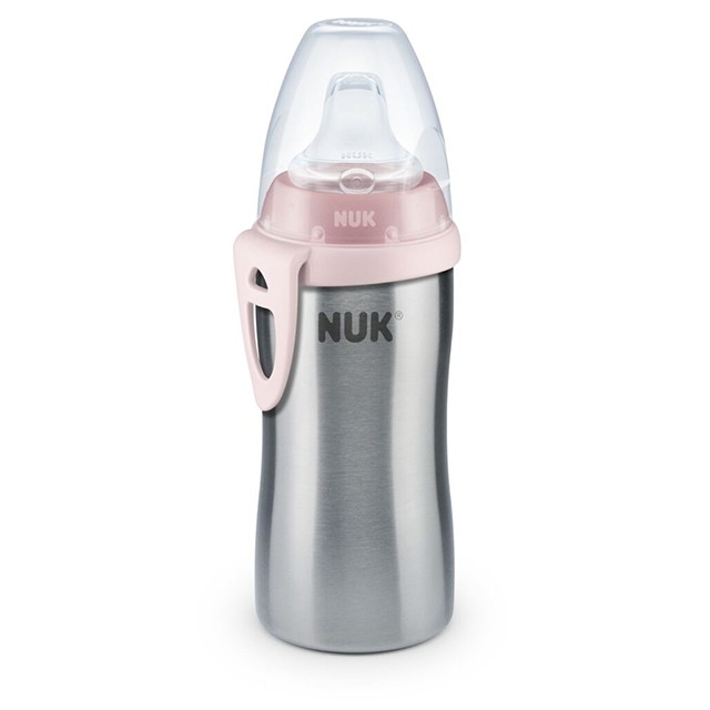 NUK - Active Cup Παγουράκι ανοξείδωτο Ροζ 12months+  | 215ml