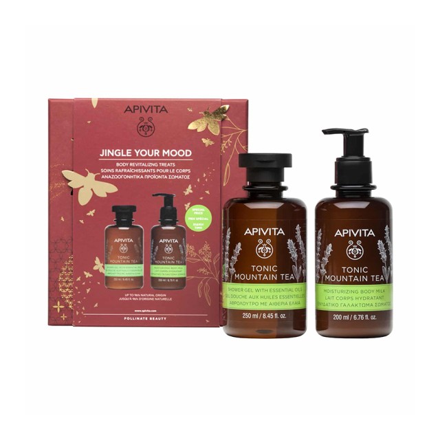 APIVITA - Promo Jingle Your Mood Tonic Mountain Tea Shower Gel  (250ml) & Tonic Mountain Tea Moisturizing Body Milk (200ml)