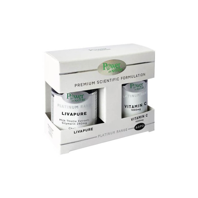 POWER HEALTH - Platinum Range Livapure (30caps) & Δώρο Platinum Range Vitamin C 1000mg (20caps)