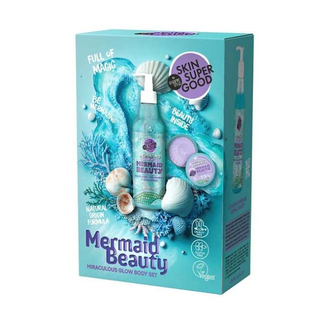 Organic Shop Skin Super Good, Σετ Σώματος, Mermaid Beauty Ενυδάτωση & Λάμψη, 250ml /100ml