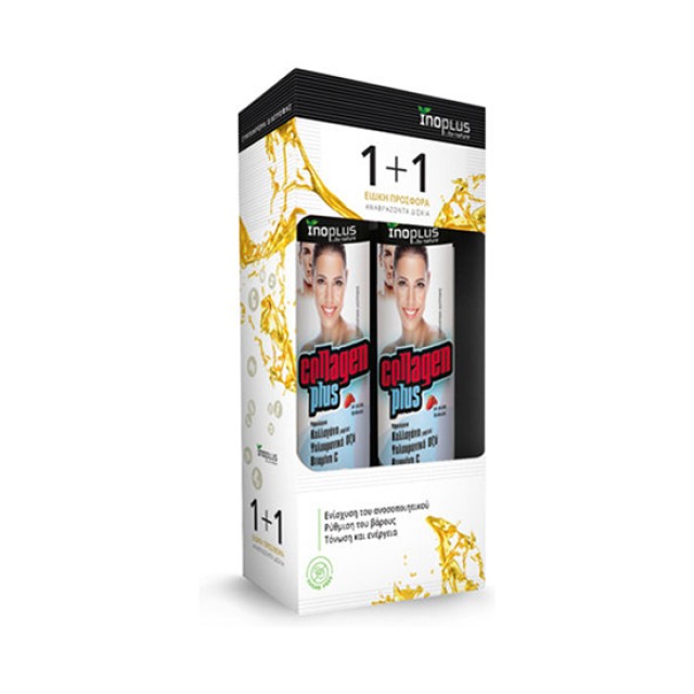 Ino Plus Promo Collagen Plus 60mg με Υαλουρονικό Οξύ & Βιταμίνη C 2 x 20 αναβράζοντα δισκία