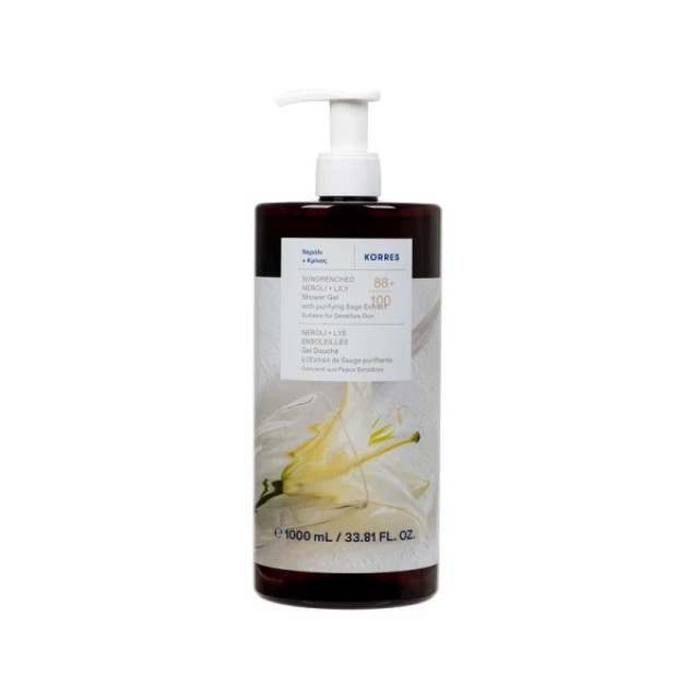 Korres Neroli & Lily Shower Gel with Purifying Sage Extract, 1000ml