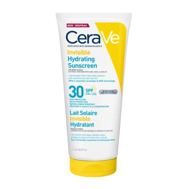 CeraVe Invisible Hydrating Sunscreen for Face & Body SPF30, 177ml