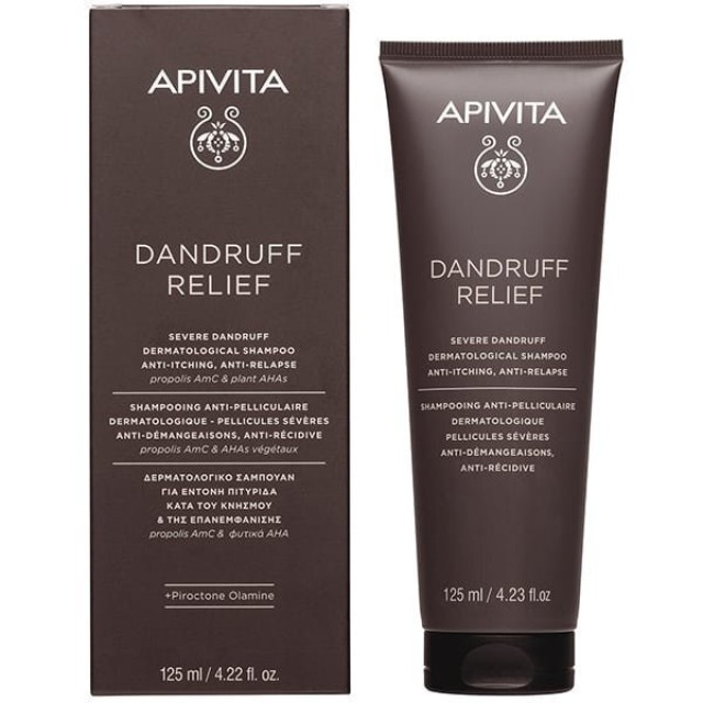 Apivita Dandruff Relief Σαμπουάν Κατά Της Έντονης Πιτυρίδας Του Κνησμού & Της Επανεμφάνισης 125ml