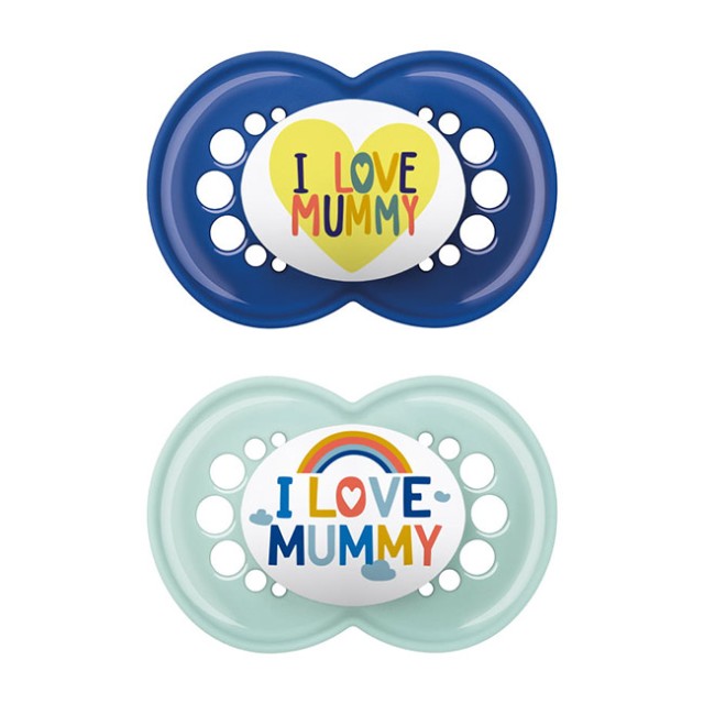 MAM -  Ι Love Mummy & Daddy Πιπίλα Σιλικόνης 16m+ Boy (265SB2) | 2τμχ