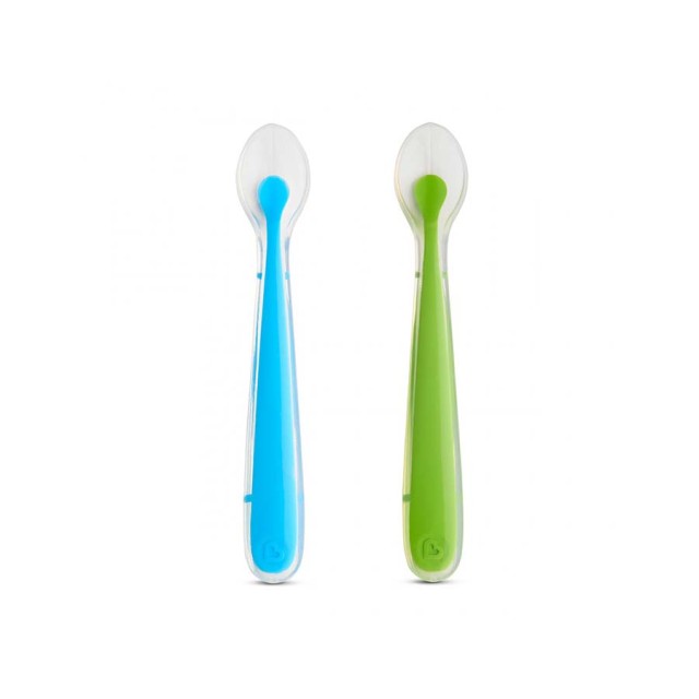 MUNCHKIN - Gentle Weaning Silicone Spoons Blue/Green | 2 τμχ