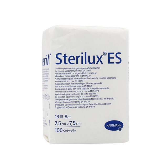 HARTMANN - Sterilux ES μη αποστειρωμένη βαμβακερή απορροφητική γάζα 7.5x7.5cm | 100τμχ