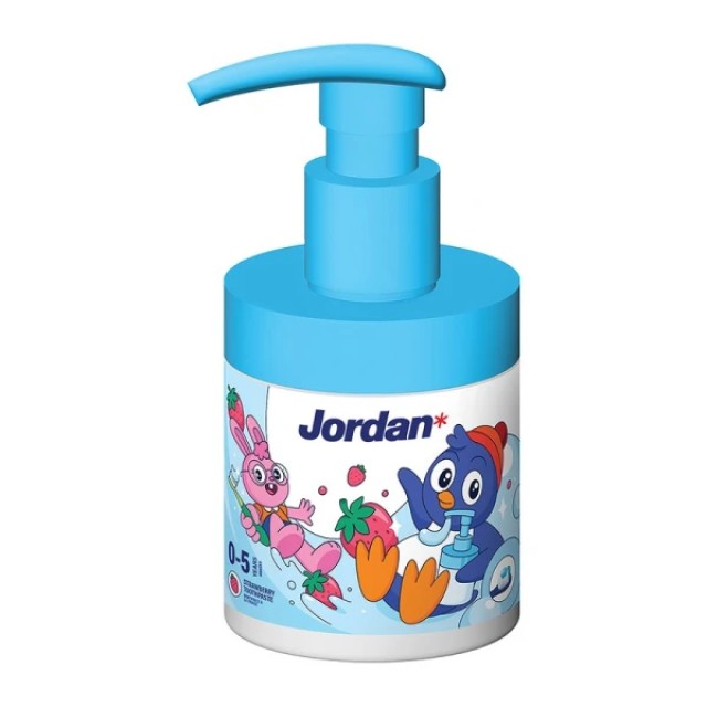Jordan Toothpaste Παιδική Οδοντόκρεμα με Αντλία Γεύση Φράουλα 0-5χρονών, 150ml