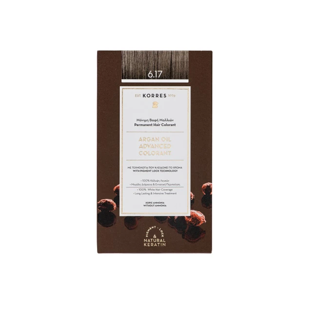 KORRES - Argan Oil Advanced Colorant Νο 6.17 Ξανθό Σκούρο Μπεζ | 50ml