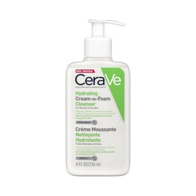 CERAVE - Hydrating Cream to Foam for Normal to Dry Skin| 236ml