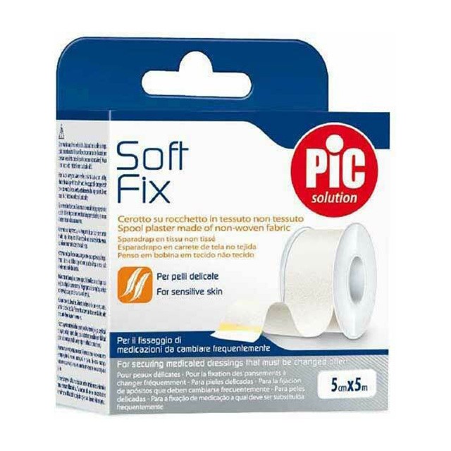 PIC SOLUTION - Soft Fix Ρολό Λευκοπλάστη από μη Υφασμένο Ύφασμα 5cmx5m | 1τμχ