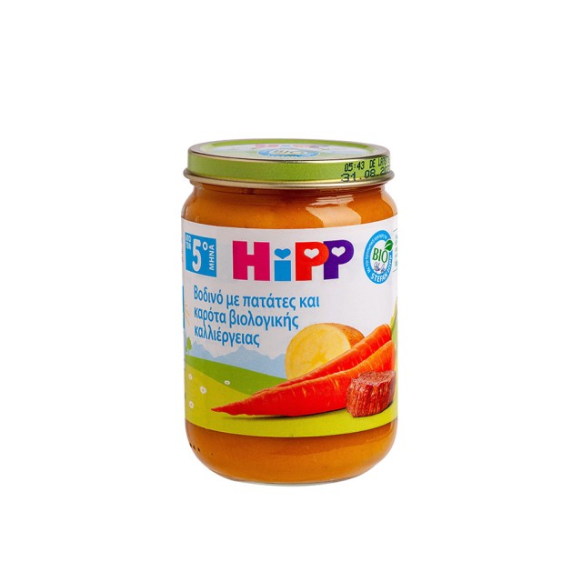 HIPP - Βρεφικό Γεύμα με Βοδινό με Πατάτες & Καρότο 5m+ | 190gr