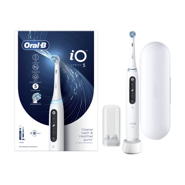 ORAL B - iO Series 5 Magnetic White Electric Toothbrush for Cleaning & Gum Care | 1τμχ