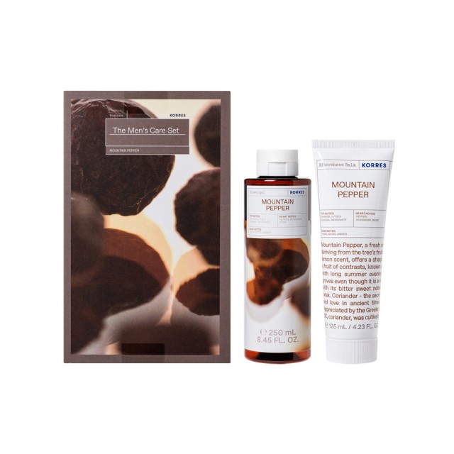 KORRES - The Mens Care Set Mountain Pepper Showergel (250ml) & Aftershave Balm (125ml)