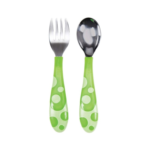 MUNCHKIN - Toddler Fork & Spoon Green | 2τμχ