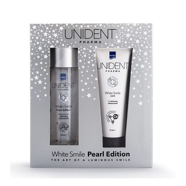 Intermed Promo Unident White Smile Pearl Edition Mouthwash 100ml & Toothpaste 75ml